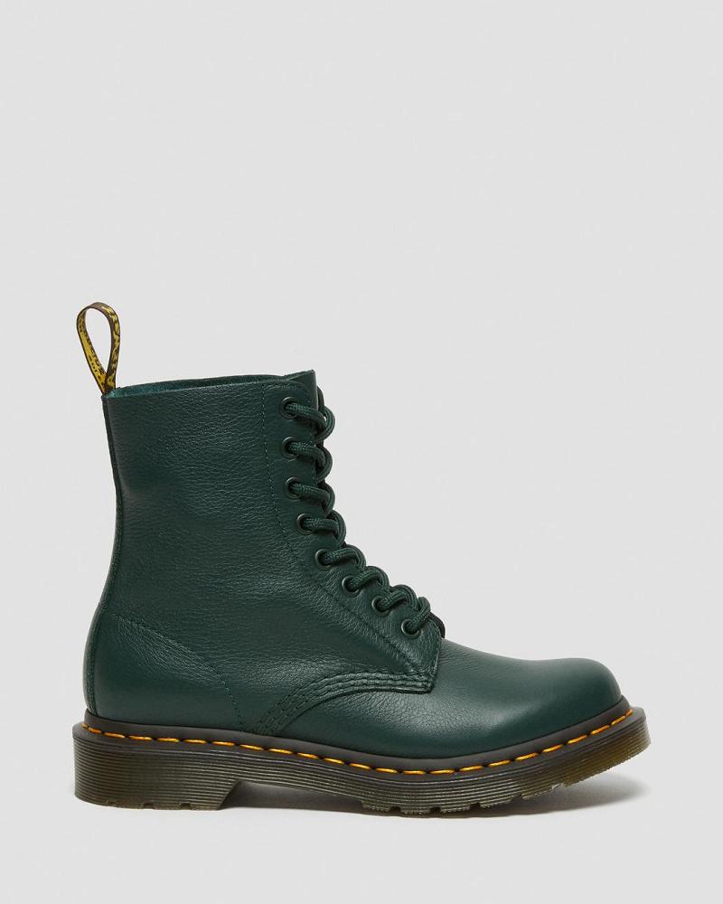 Women's Dr Martens 1460 Pascal Virginia Leather Ankle Boots Green | AU 17CTV